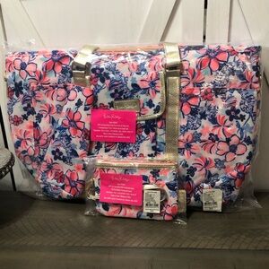 *Lilly Pulitzer Insulated Beach Bag & Wallet Resort White Party Like a Lobstar*